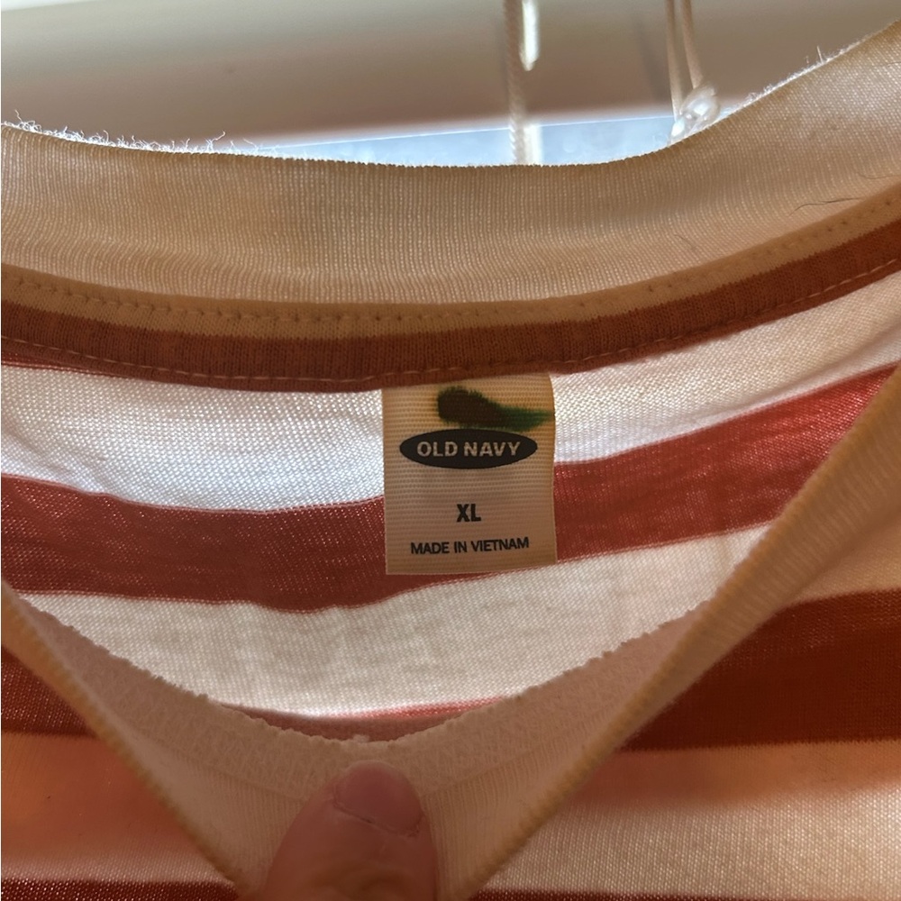Old Navy Red and Cream Striped Tee